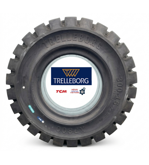 Lốp đặc 300-15 (315/70-15) Trelleborg XP800, sản xuất tại Sri Lanka, dùng cho xe nâng 5 tấn 